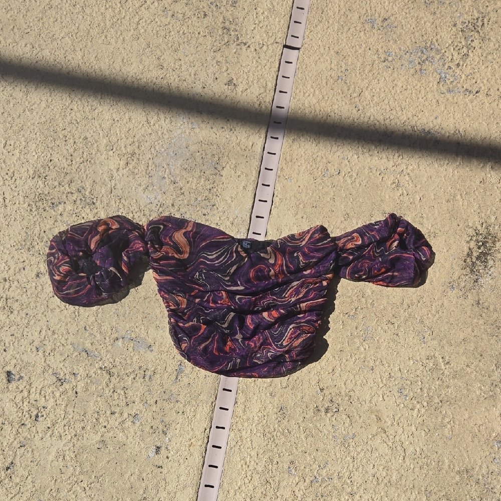 Nasty Gal Purple and Orange Swirl Top #AS7
